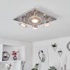 Marsen Plafondlamp LED Nikkel mat, 4-lichts, Afstandsbediening, Kleurwisselaar
