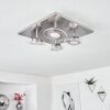 Marsen Plafondlamp LED Nikkel mat, 4-lichts, Afstandsbediening, Kleurwisselaar