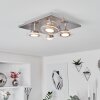 Marsen Plafondlamp LED Nikkel mat, 4-lichts, Afstandsbediening, Kleurwisselaar