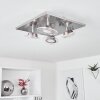 Marsen Plafondlamp LED Nikkel mat, 4-lichts, Afstandsbediening, Kleurwisselaar