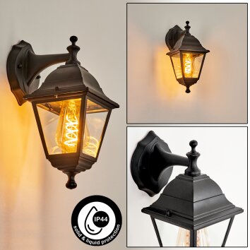 Halla Buiten muurverlichting Zwart, 1-licht