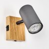 Javel Muurlamp Grijs, houtlook, Zwart, 1-licht
