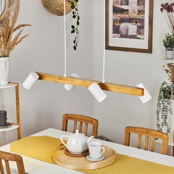 Zuoz Hanglamp Natuurlijke kleuren, Wit, 4-lichts