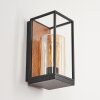 Palanga Buiten muurverlichting Bruin, houtlook, Zwart, 1-licht