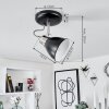 Gralingen Plafondlamp Nikkel mat, Zwart, Wit, 1-licht