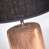 Korhola Tafellamp Bruin, Chroom, houtlook, 1-licht