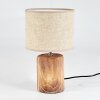 Korhola Tafellamp Bruin, Chroom, houtlook, 1-licht
