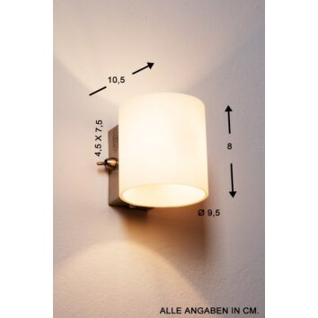 Wofi AQABA Muurlamp Nikkel mat, 1-licht