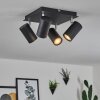 Zuoz Plafondlamp Chroom, Zwart, 4-lichts
