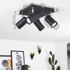 Zuoz Plafondlamp Chroom, Zwart, 4-lichts