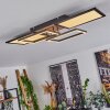 Avelal Plafondlamp LED Bruin, houtlook, Zwart, 1-licht