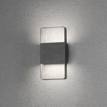 Konstsmide Matera Buiten muurverlichting LED Zwart, 2-lichts
