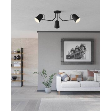 Eglo LORETO Plafondlamp Zwart, Wit, 3-lichts