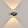 Curvel Buiten muurverlichting LED Zwart, 2-lichts
