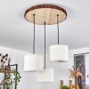 Perdigueira Hanglamp Natuurlijke kleuren, Zwart, 3-lichts