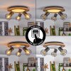 Bardhaman Plafondlamp LED Chroom, houtlook, Zwart, Wit, 1-licht