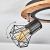 Bardhaman Plafondlamp LED Chroom, houtlook, Zwart, Wit, 1-licht