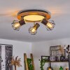Bardhaman Plafondlamp LED Chroom, houtlook, Zwart, Wit, 1-licht