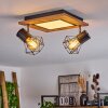Bardhaman Plafondlamp LED Chroom, houtlook, Zwart, Wit, 3-lichts