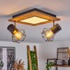 Bardhaman Plafondlamp LED Chroom, houtlook, Zwart, Wit, 3-lichts