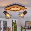 Bardhaman Plafondlamp LED Chroom, houtlook, Zwart, Wit, 3-lichts