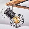 Bardhaman Plafondlamp LED Chroom, houtlook, Zwart, Wit, 3-lichts