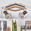 Bardhaman Plafondlamp LED Chroom, houtlook, Zwart, Wit, 3-lichts