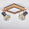 Bardhaman Plafondlamp LED Chroom, houtlook, Zwart, Wit, 3-lichts
