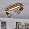 Bardhaman Plafondlamp LED Chroom, houtlook, Zwart, Wit, 3-lichts