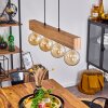 Heimola Hanglamp Bruin, houtlook, Zwart, 4-lichts