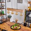 Heimola Hanglamp Bruin, houtlook, Zwart, 4-lichts