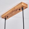 Heimola Hanglamp Bruin, houtlook, Zwart, 4-lichts