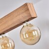 Heimola Hanglamp Bruin, houtlook, Zwart, 4-lichts