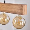 Heimola Hanglamp Bruin, houtlook, Zwart, 4-lichts