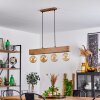 Heimola Hanglamp Bruin, houtlook, Zwart, 4-lichts