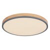 Globo DORO Plafondlamp LED Grijs, houtlook, 1-licht, Afstandsbediening