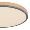 Globo DORO Plafondlamp LED Grijs, houtlook, 1-licht, Afstandsbediening