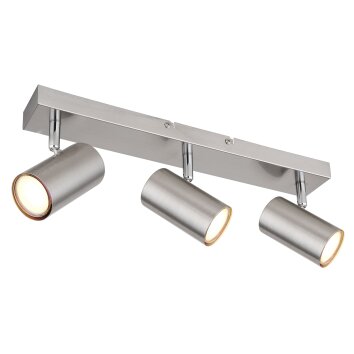 Globo ROBBY Plafondlamp Nikkel mat, 3-lichts