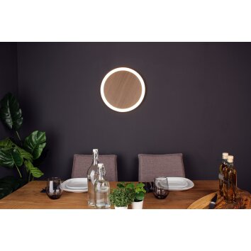 Luce Design MOON Muurlamp LED Bruin, houtlook, Zwart, 1-licht