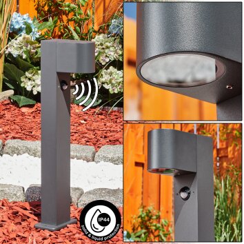 Kingstown Padverlichting Antraciet, 1-licht, Bewegingsmelder