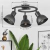 Kansela Plafondlamp Zwart, 3-lichts