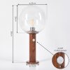 Bubodefo Sokkellamp Bruin, houtlook, 1-licht, Bewegingsmelder