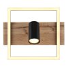Globo KASSU Plafondlamp LED houtlook, Zwart, Wit, 1-licht