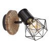 Globo PRISKA Muurlamp houtlook, Zwart, 1-licht