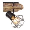 Globo PRISKA Plafondlamp houtlook, Zwart, 2-lichts