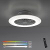 Leuchten-Direkt PATRICK plafondventilator LED Zilver, 1-licht, Afstandsbediening, Kleurwisselaar