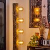 Canedo Staande lamp Hout donker, Zwart, 4-lichts