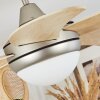 Morino plafondventilator Natuurlijke kleuren, Nikkel mat, 2-lichts, Afstandsbediening
