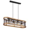 Globo JEANIE Hanger Hout donker, Zwart, 4-lichts
