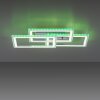Leuchten-Direkt FELIX60 Plafondlamp LED Staal geborsteld, 1-licht, Afstandsbediening, Kleurwisselaar